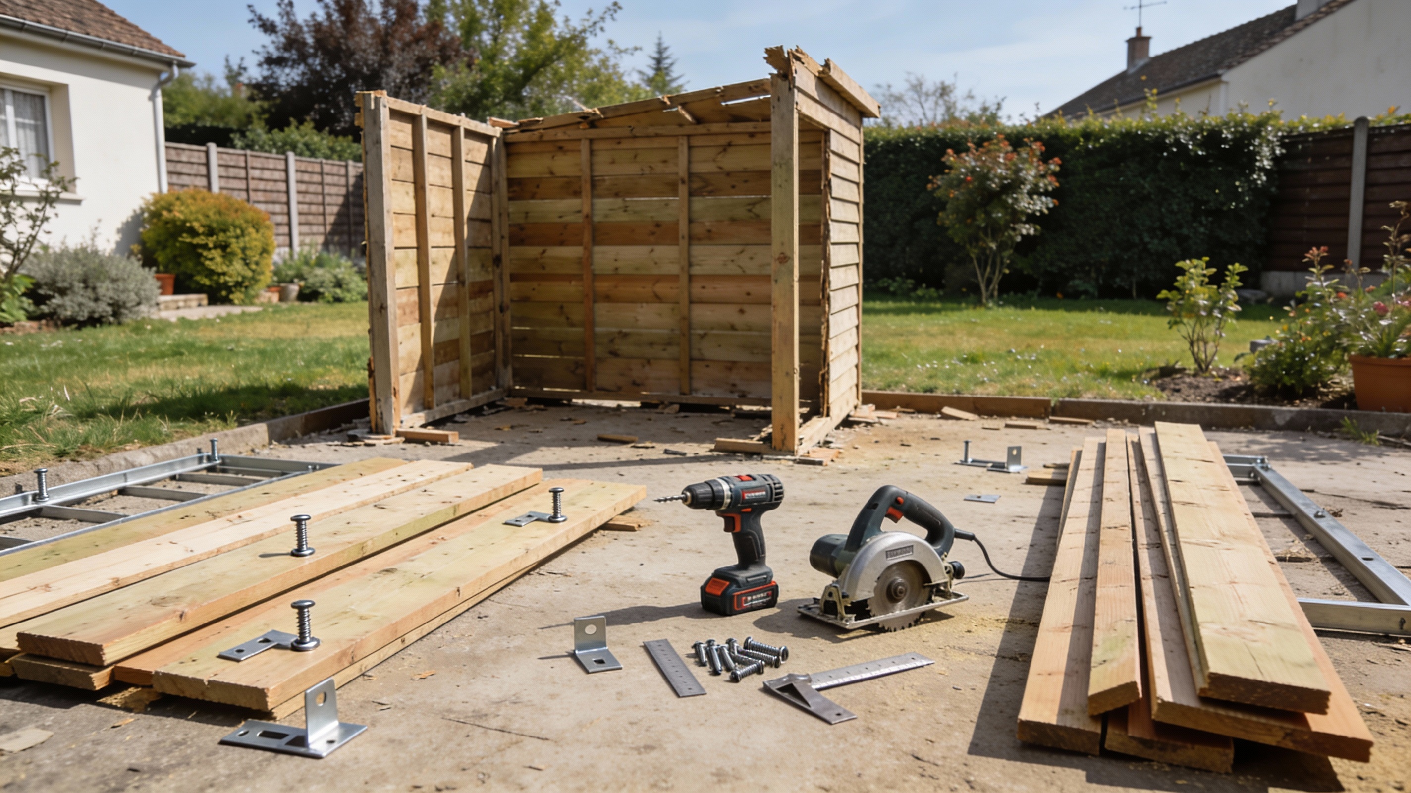 Démantèlement d’abris de jardin